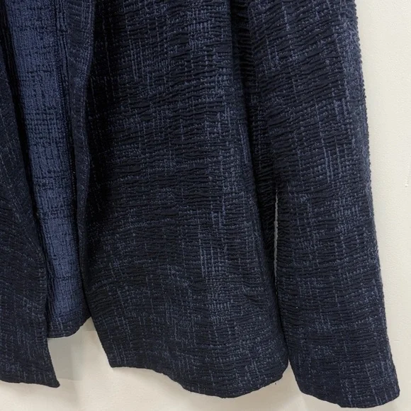Eileen Fisher Navy Textured Blazer L - Picture 4 of 7